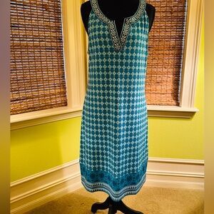 Magnolia Grace Blue and White Floral Print Dress